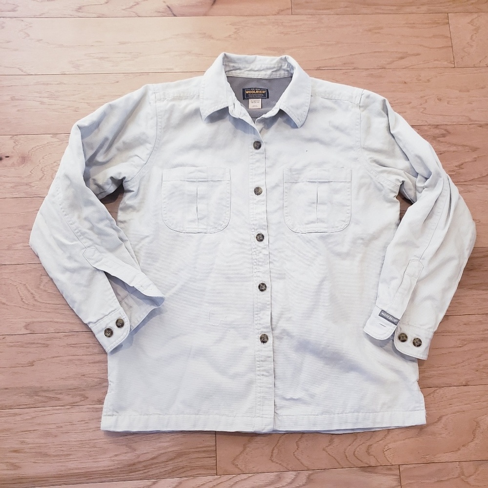 WoolRich FleeceLined Canvas Button Down Jacket/Shacket M